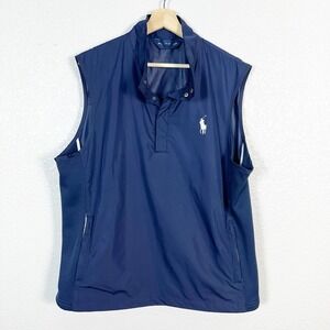 Polo Golf Ralph Lauren Vintage Men's Large Preppy Pullover Golf Vest Navy Blue